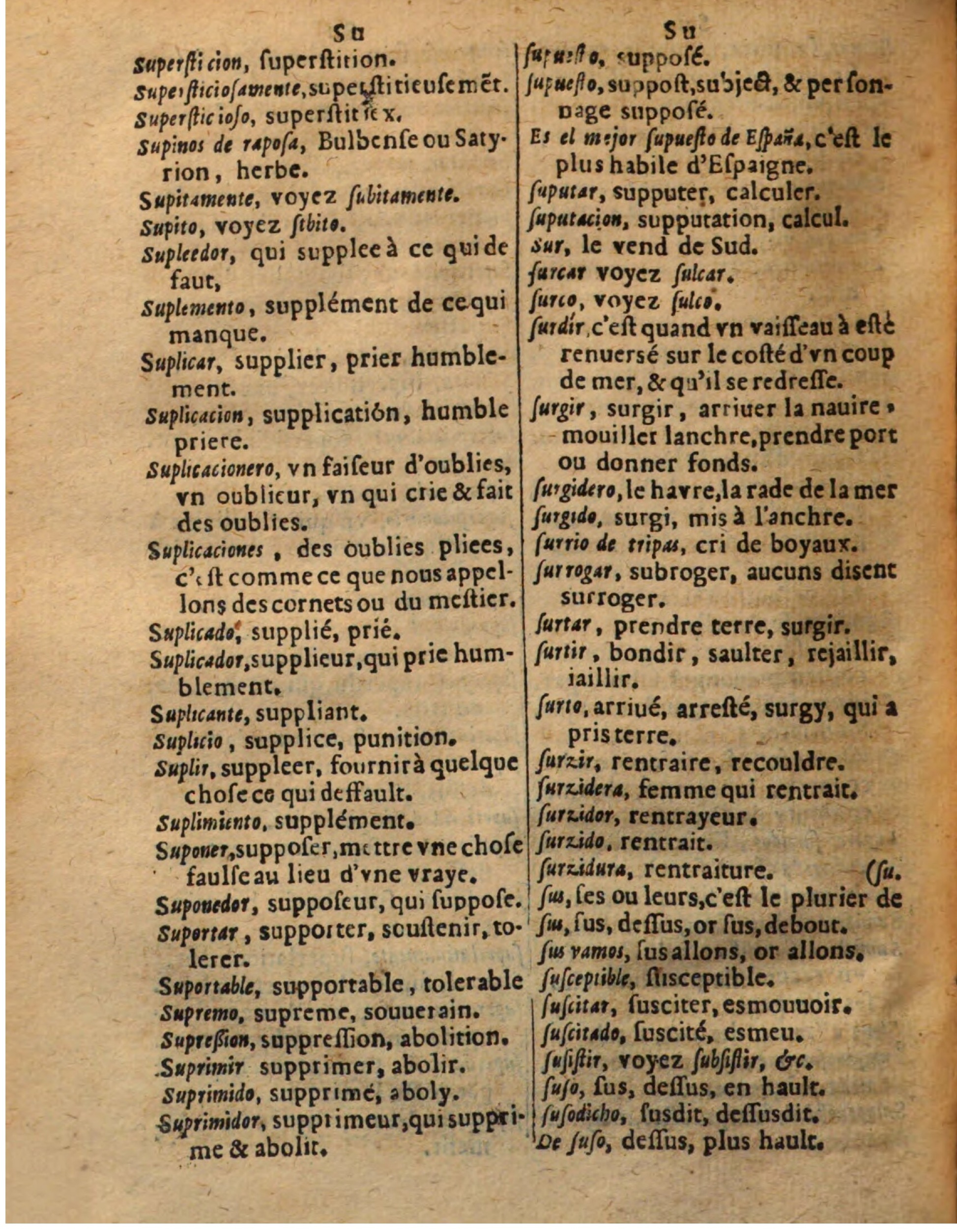 1625 - Hubert Antoine - Trésor des deux langues espagnole et française - Augsbourg