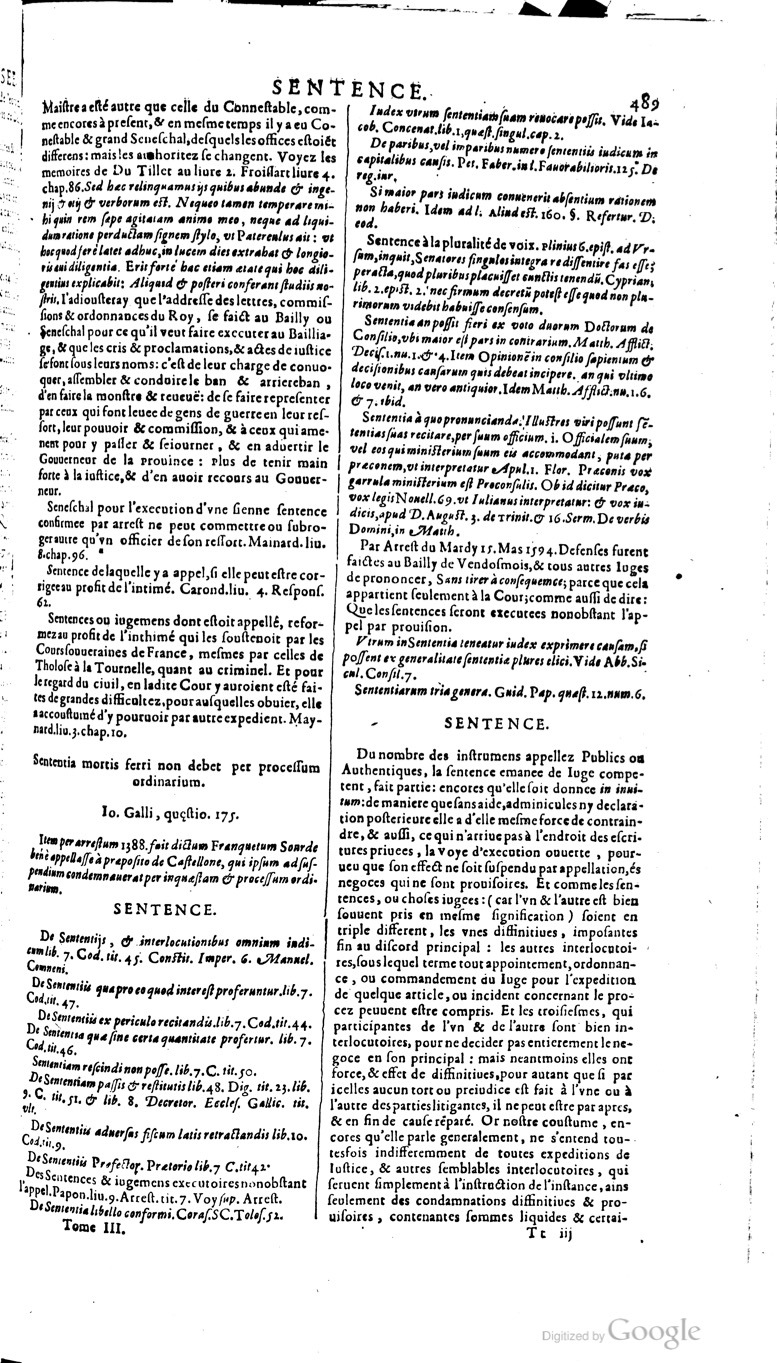 1629 - Veuve Nicolas Buon - Trésor du droit français (21754 T. 3) - BM Lyon