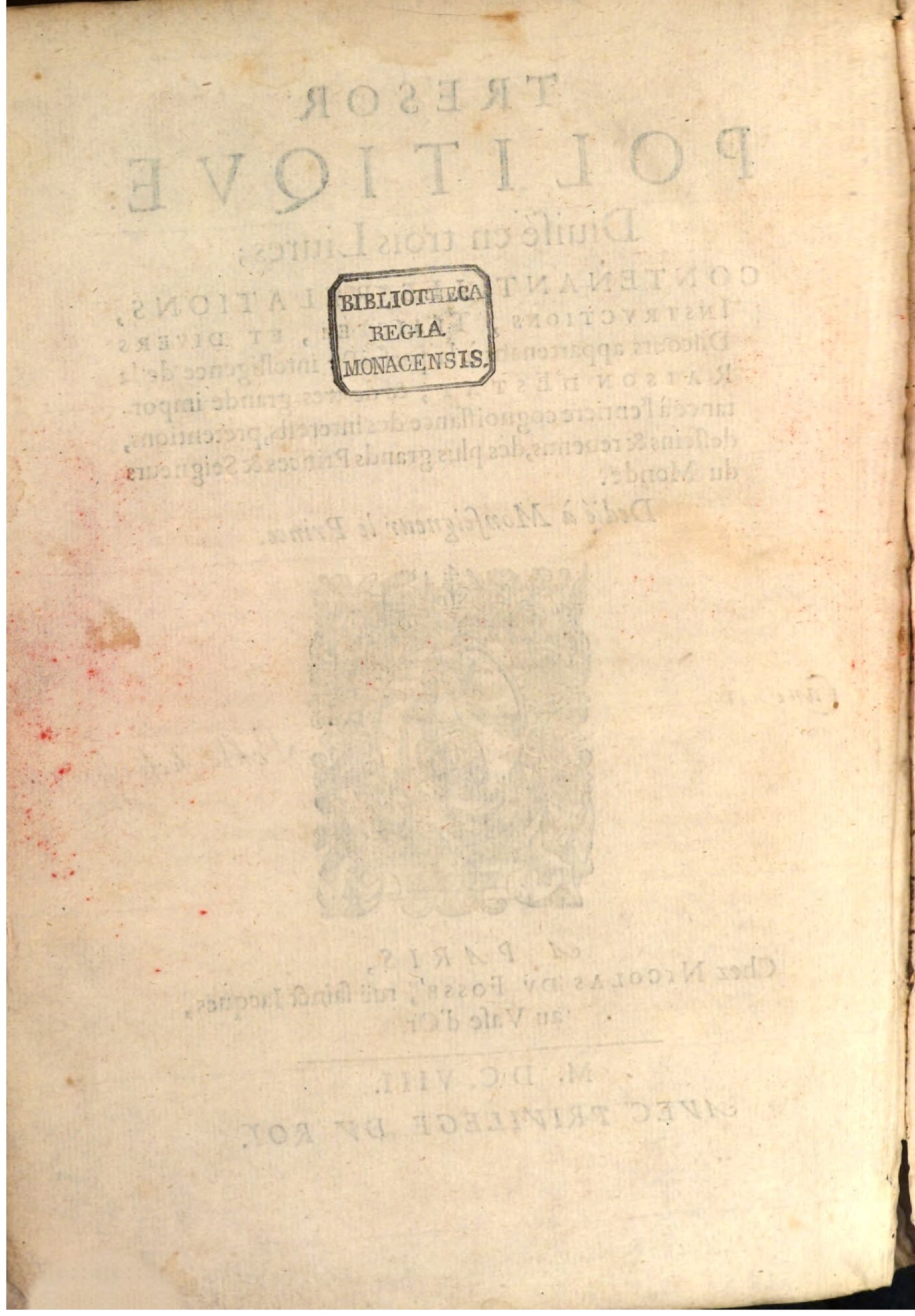 1608 - Nicolas Du Fossé - Trésor politique - BSB Munich 1608 - Nicolas Du Fossé - Trésor politique - BSB Munich