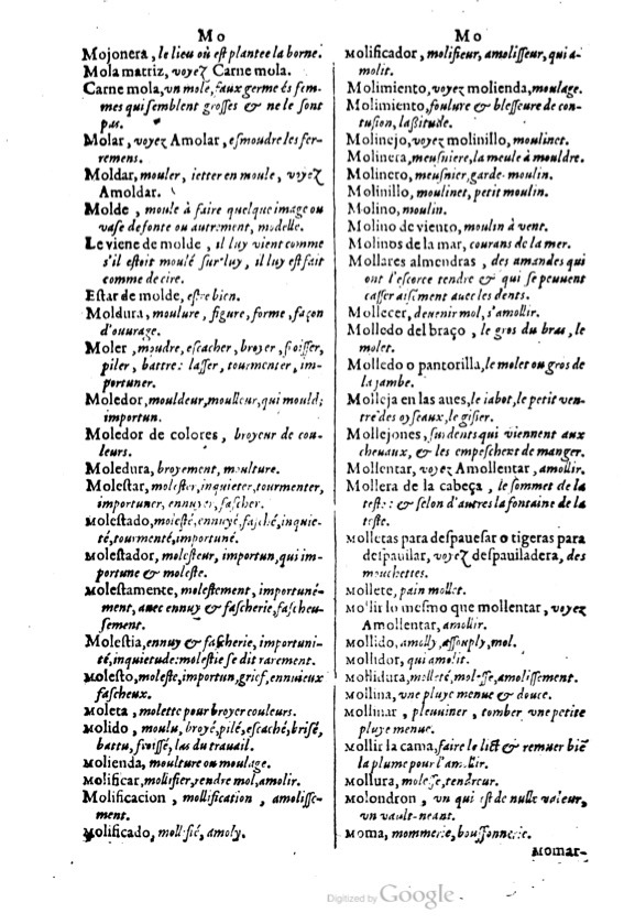 1621 - Adrian Tiffaine - Trésor des deux langues espagnole et française - BM Lyon