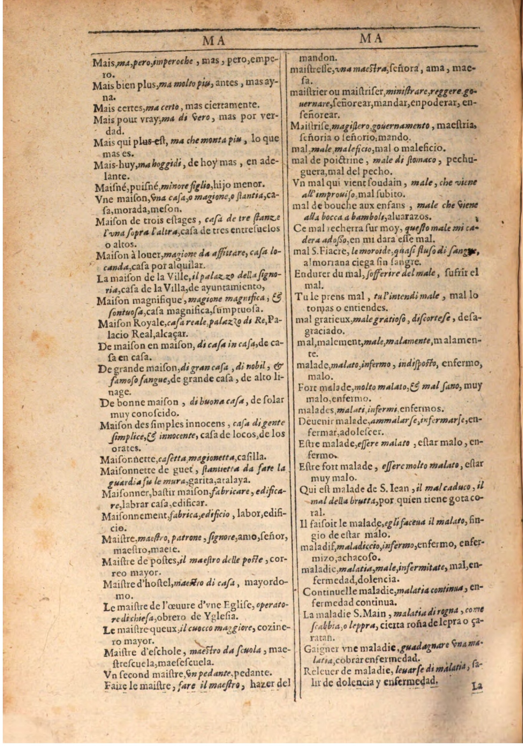 1609 - Philippe Albert et Alexandre Pernet - Trésor des trois langues française, italienne et espagnole (Seconde partie) - BSB Munich 1609 - Philippe Albert et Alexandre Pernet - Trésor des trois langues française, italienne et espagnole (Seconde partie) - BSB Munich
