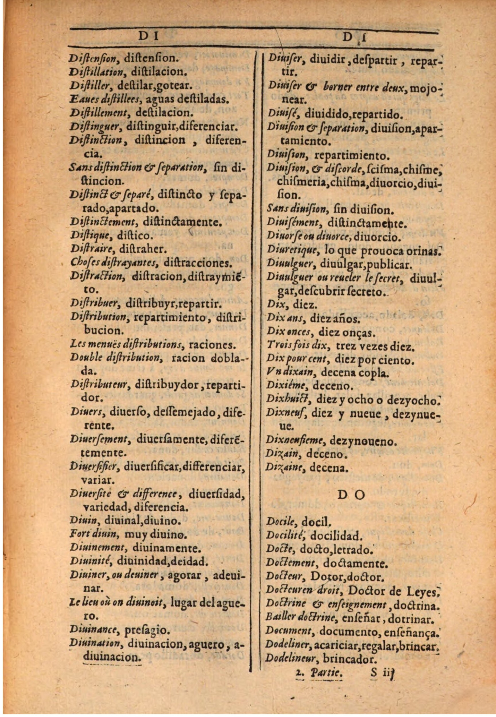 1607 - Marc Orry - Trésor des deux langues espagnole et française (Seconde partie) - BSB Munich