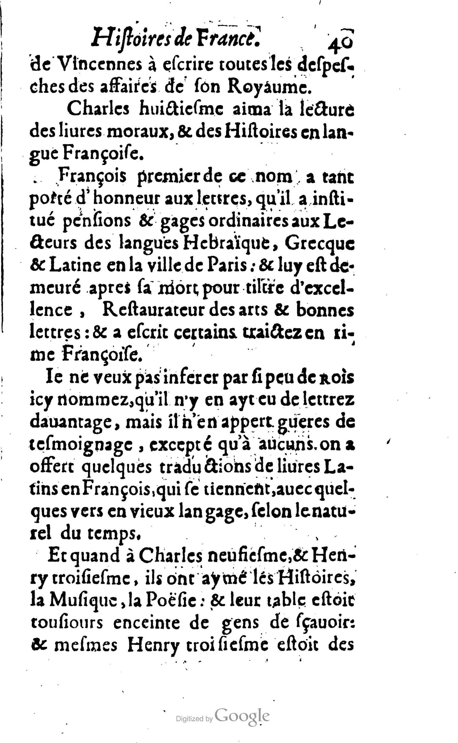 1638 - Jean Corrozet - Trésor des histoires de France - BM Lyon