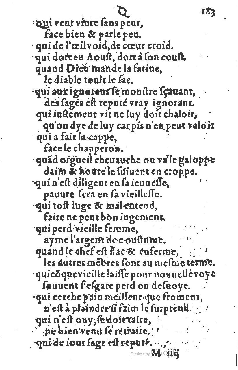 1581 - Nicolas Bonfons  - Trésor des sentences dorées - Princeton
