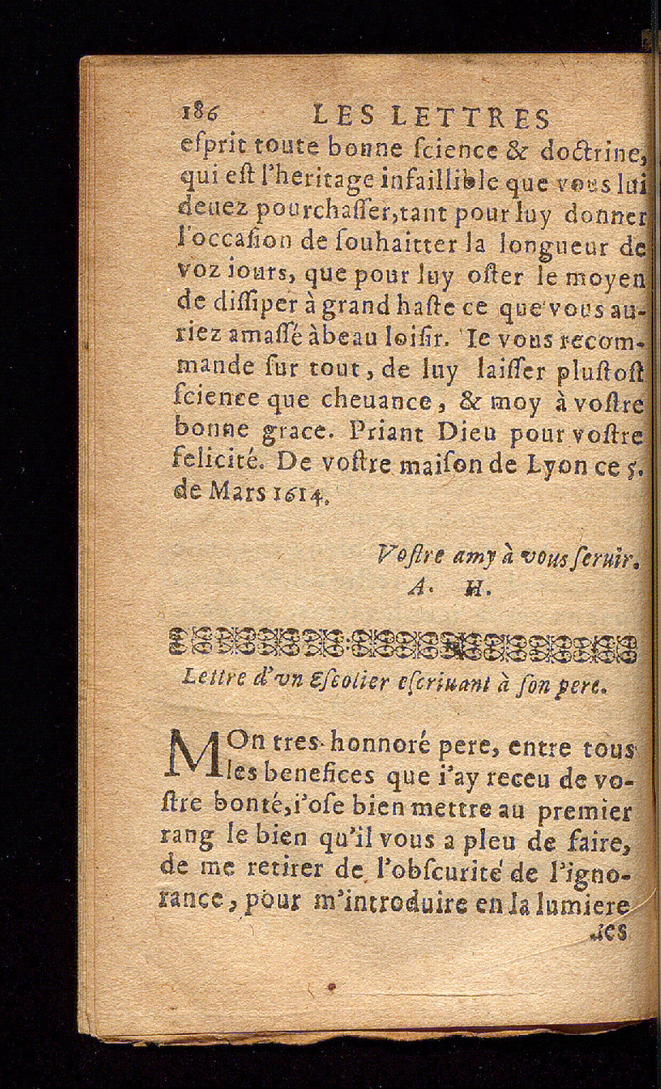 1614 - Barthélemy Vincent - Élite et Trésor des lettres missives - Bâle