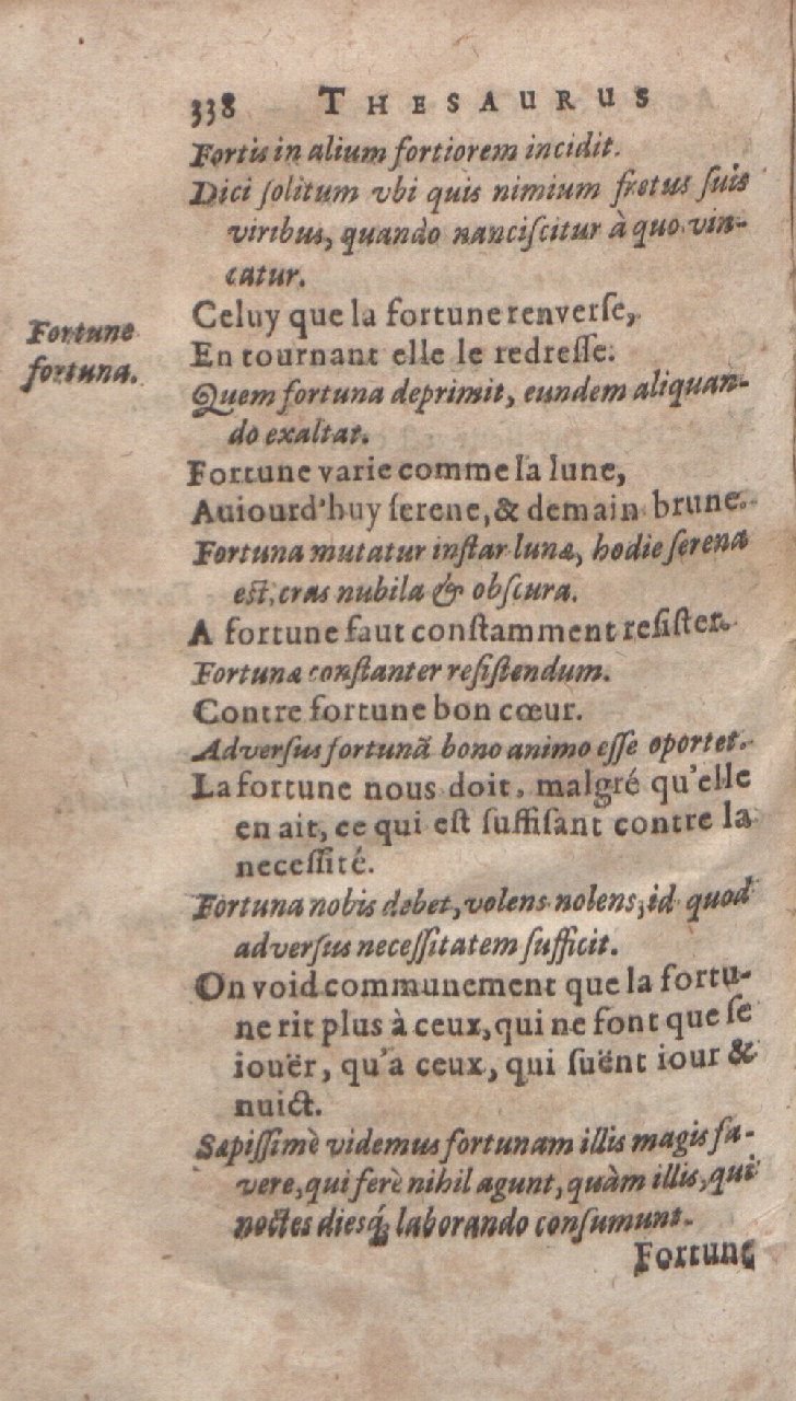 1612 - Dominicus Custos - Trésor des proverbes français  - Bibliopol-Olomuc