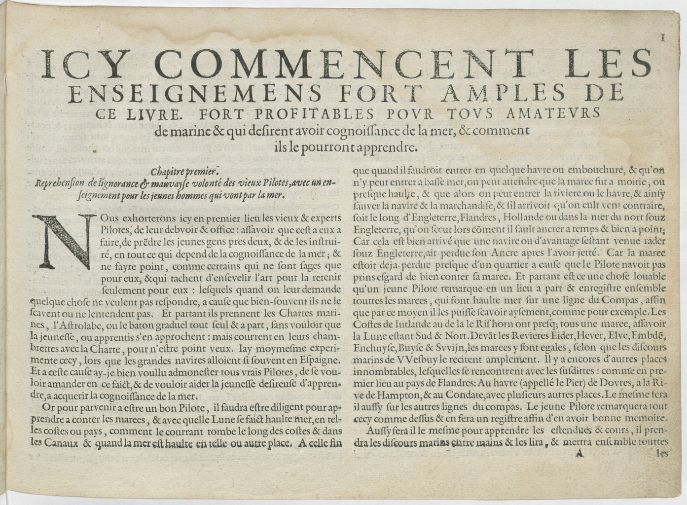 1601 - Bonaventure d’Aseville - Trésorerie ou cabinet de route marinesque - BnF