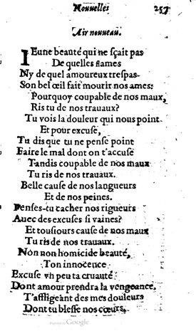 1623 - Jacques Cailloüé - Trésor ou recueil des chansons amoureuses - British Library