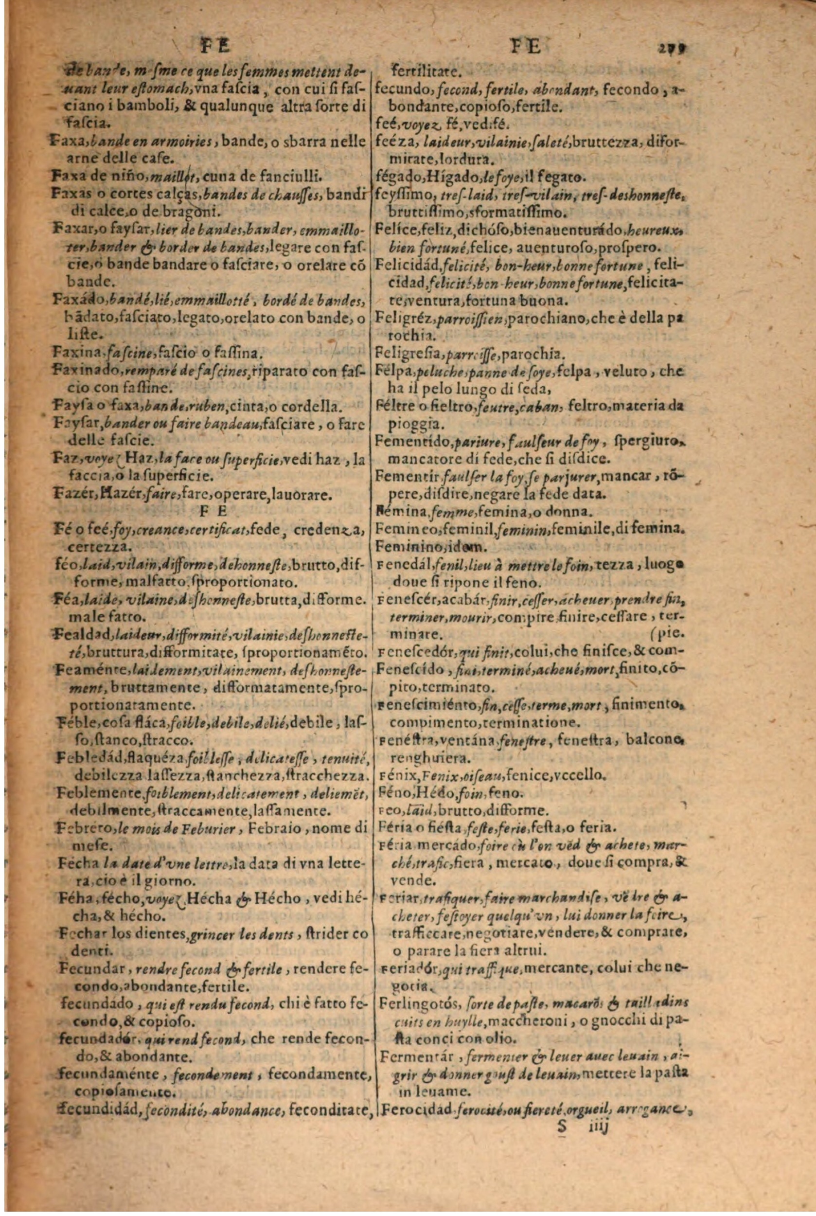 1606 - Samuel Crespin - Thresor des trois langues, francoise, italiene et espagnolle - BSB Munich