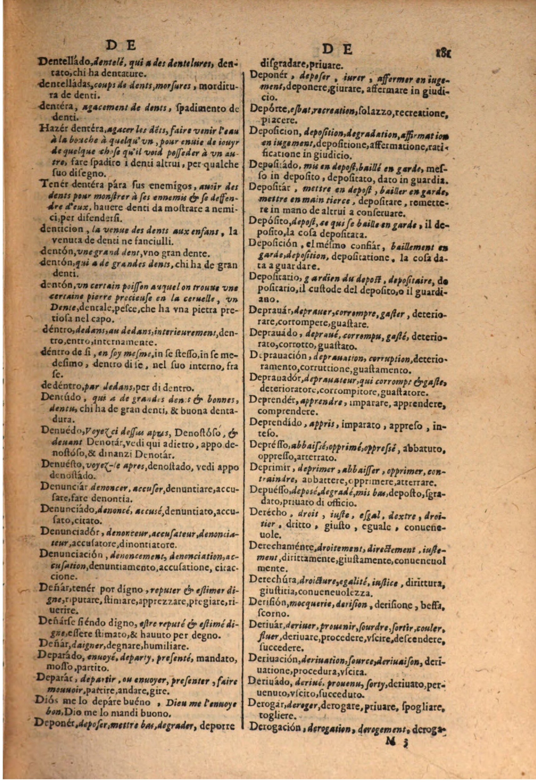 1606 - Samuel Crespin - Thresor des trois langues, francoise, italiene et espagnolle - BSB Munich