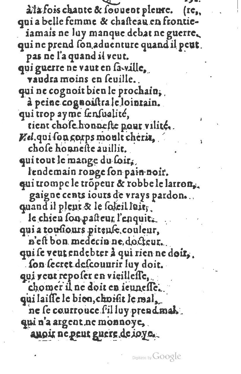 1581 - Nicolas Bonfons  - Trésor des sentences dorées - Princeton