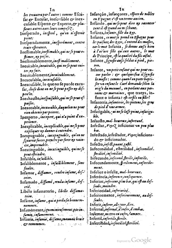 1621 - Adrian Tiffaine - Trésor des deux langues espagnole et française - BM Lyon