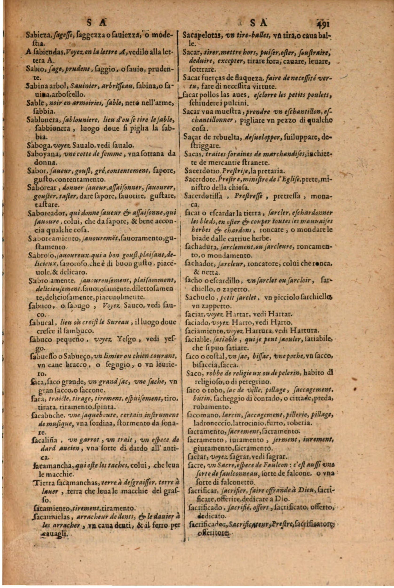 1606 - Samuel Crespin - Thresor des trois langues, francoise, italiene et espagnolle - BSB Munich