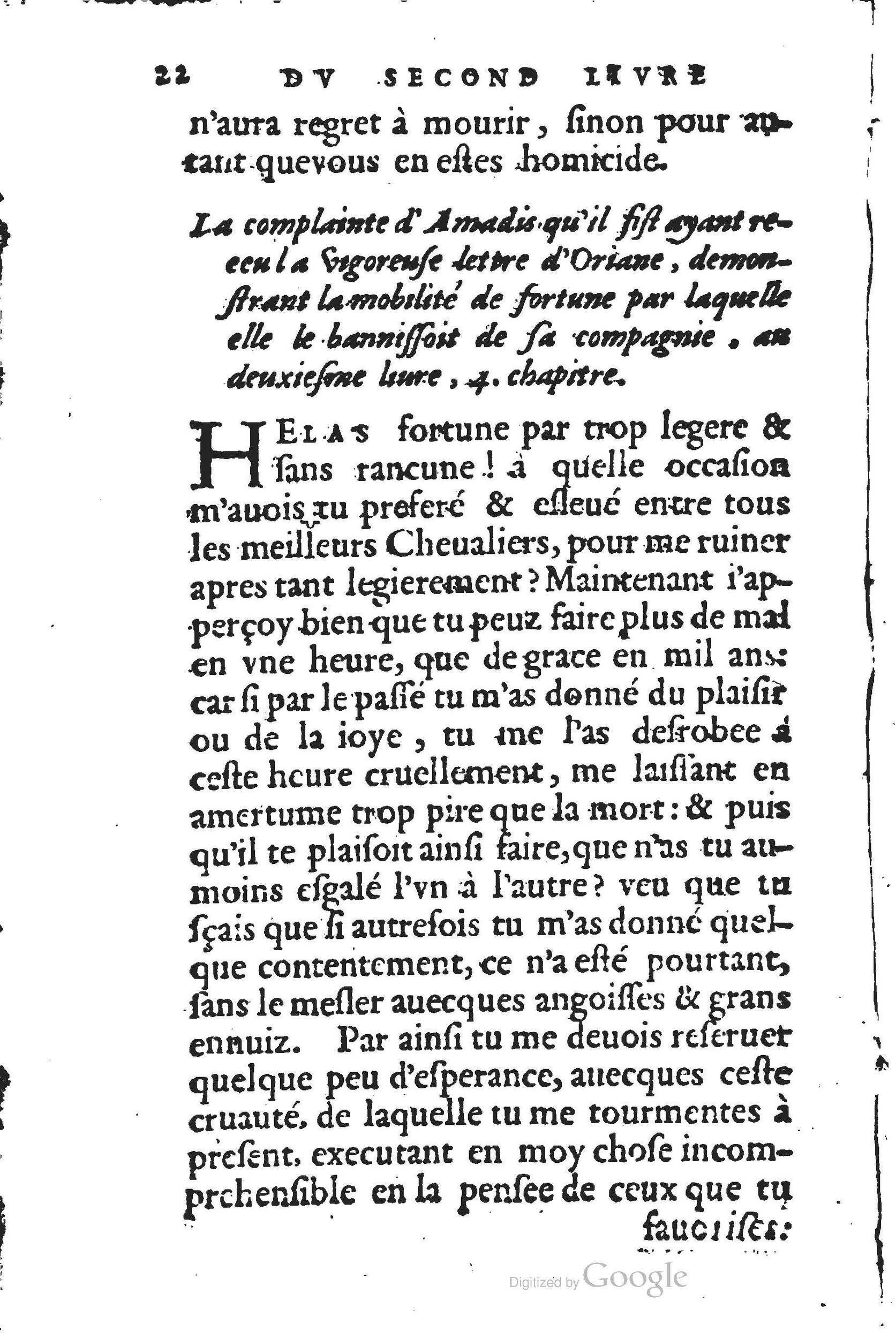 1560 - Jean d’Ogerolles et Gabriel Cotier Lyon - Trésor des Amadis - BSB Munich