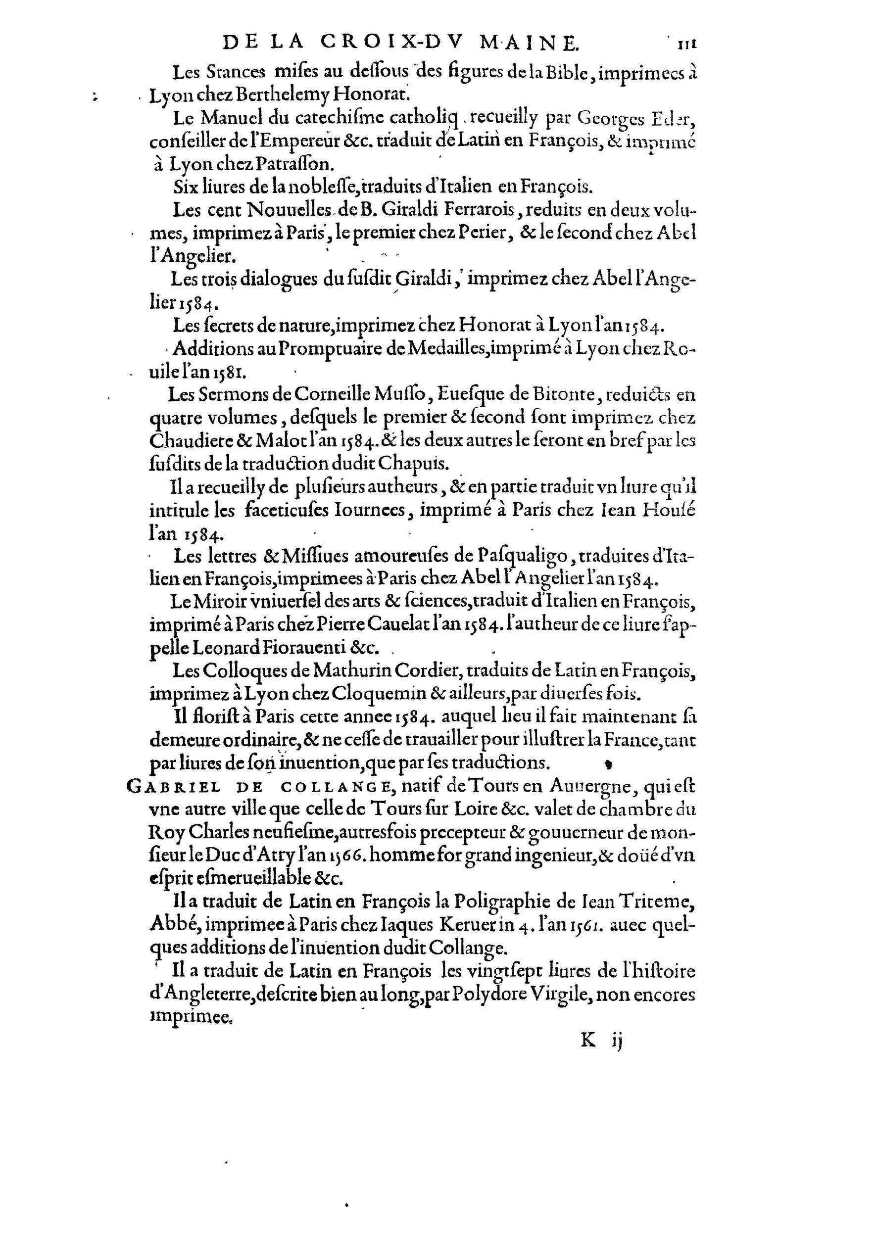 1584 - Abel L&#039;Angelier - Bibliothèques françaises - BnF