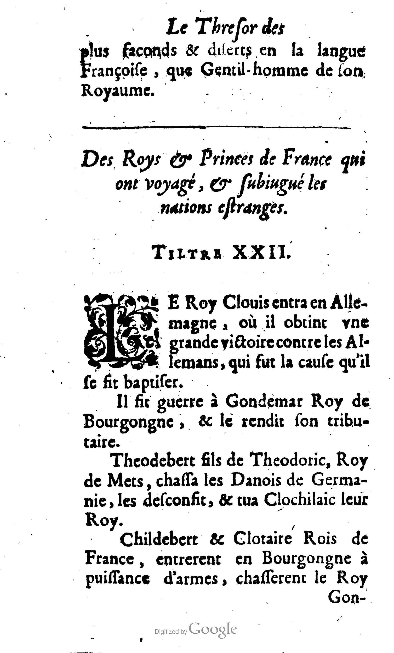 1638 - Jean Corrozet - Trésor des histoires de France - BM Lyon