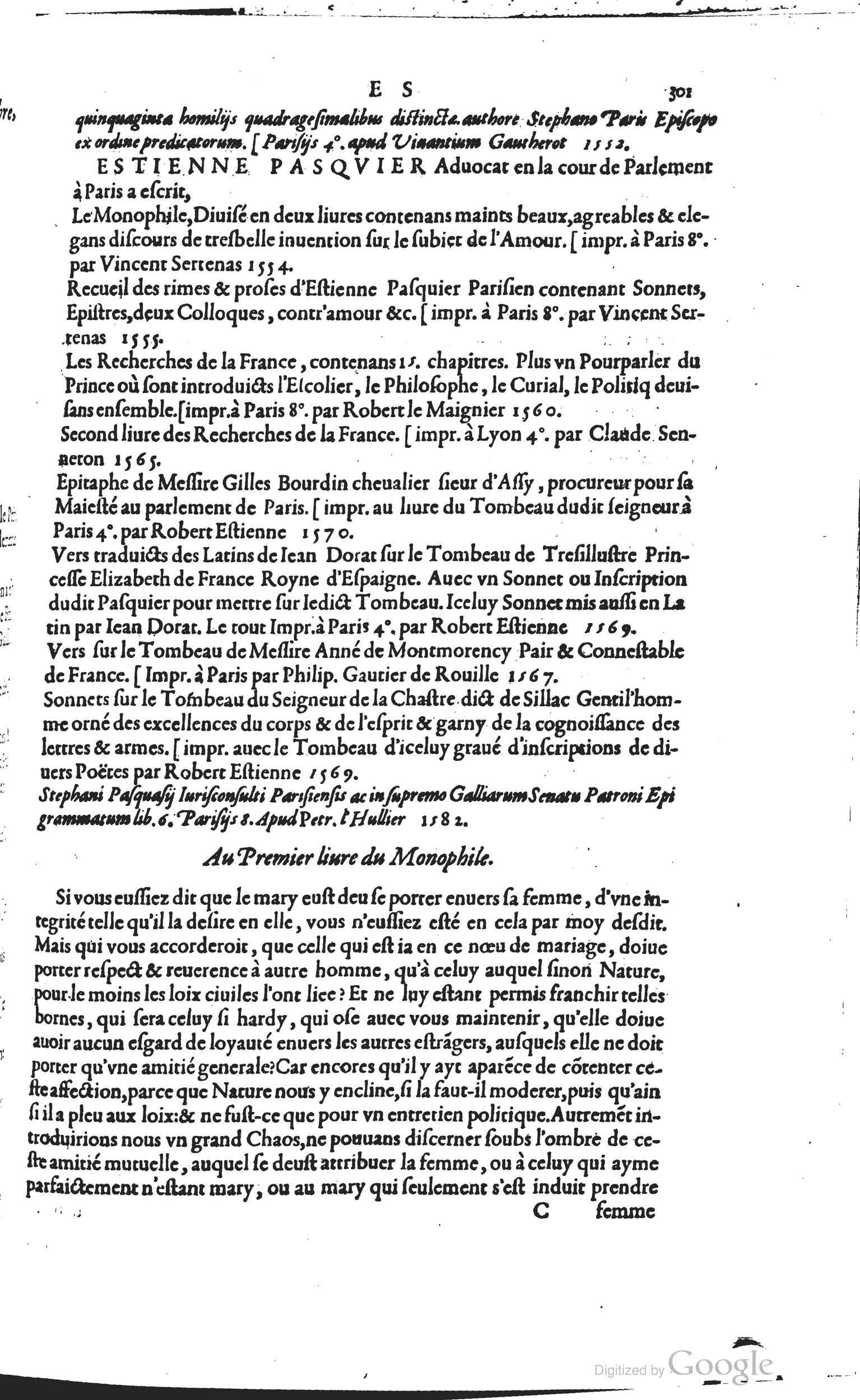 1585 - Barthélemy Honorat - Bibliothèques françaises - BSB Munich
