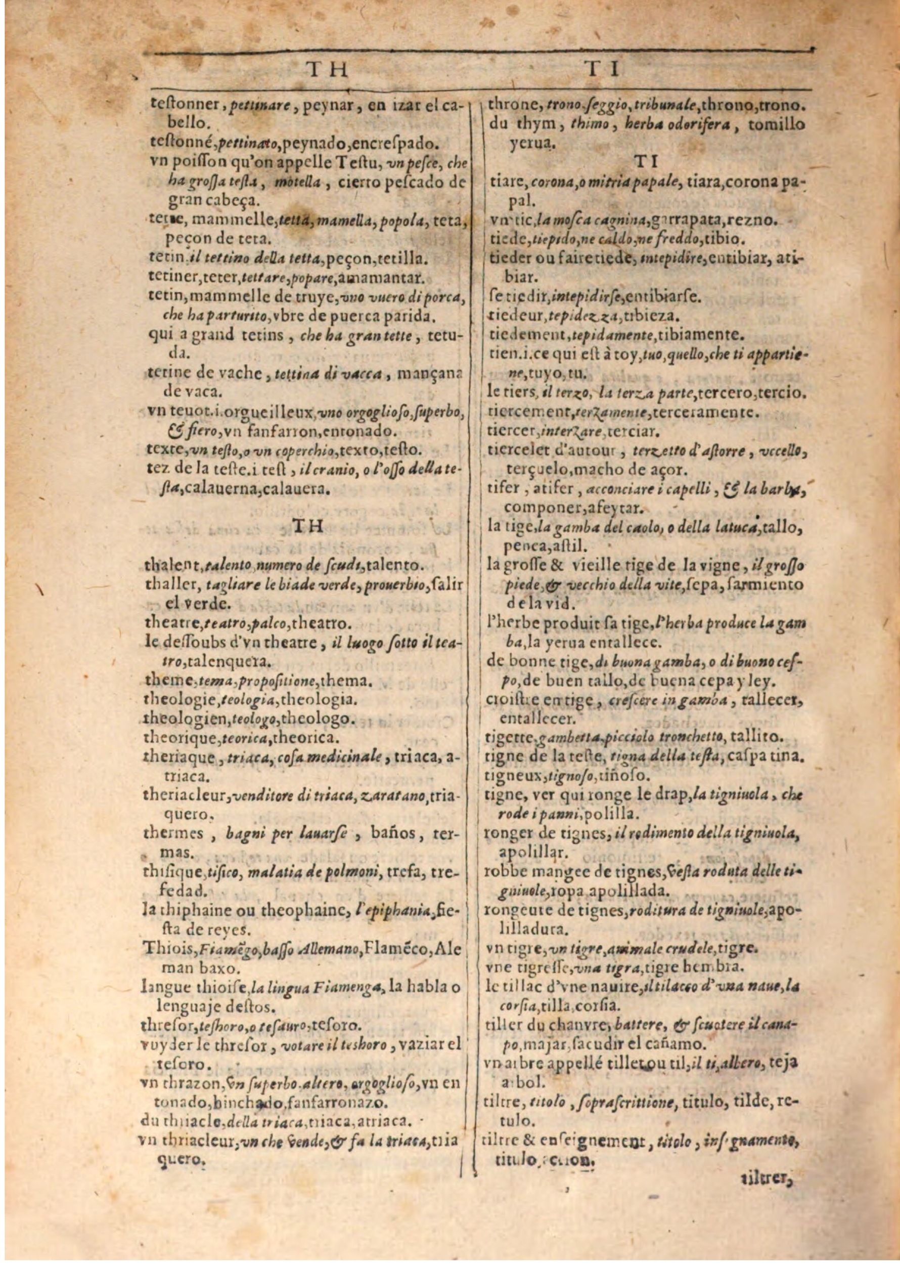 1609 - Philippe Albert et Alexandre Pernet - Trésor des trois langues française, italienne et espagnole (Seconde partie) - BSB Munich 1609 - Philippe Albert et Alexandre Pernet - Trésor des trois langues française, italienne et espagnole (Seconde partie) - BSB Munich