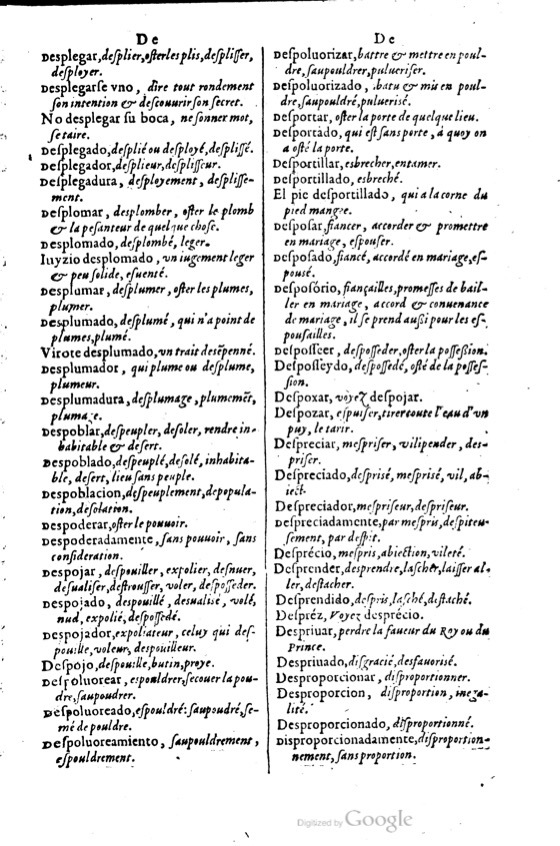 1621 - Adrian Tiffaine - Trésor des deux langues espagnole et française - BM Lyon