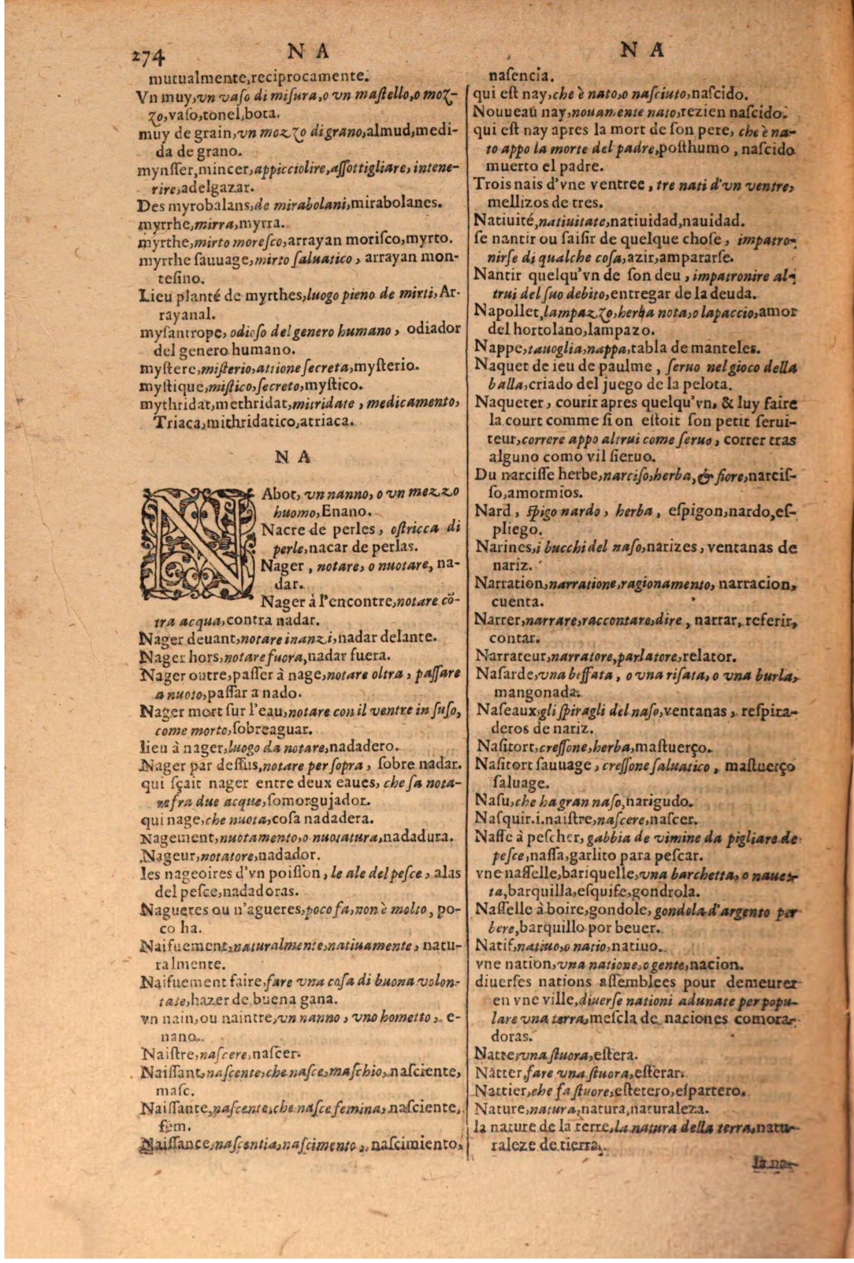 1616 - Pierre de la Rovière - Trésor des trois langues (Seconde partie) - BSB Munich