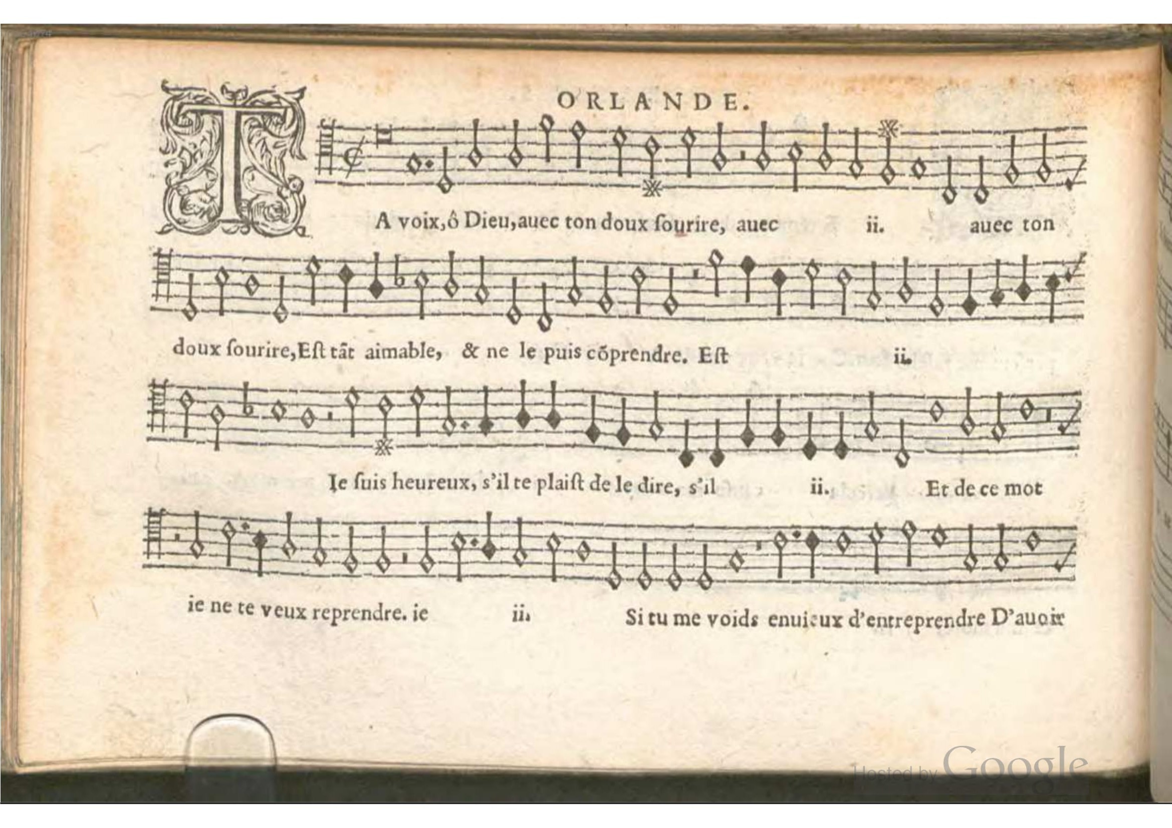 1576 - [Pierre de Saint-André] - Trésor de musique d’Orlande de Lassus Bassus - BSB Munich