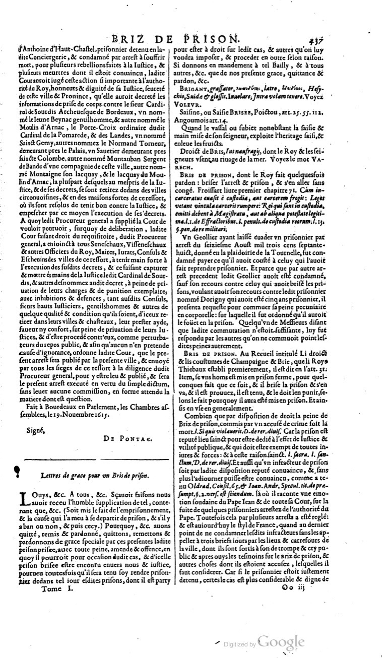1629 - Veuve Nicolas Buon - Trésor du droit français (21754 T. 1) - BM Lyon