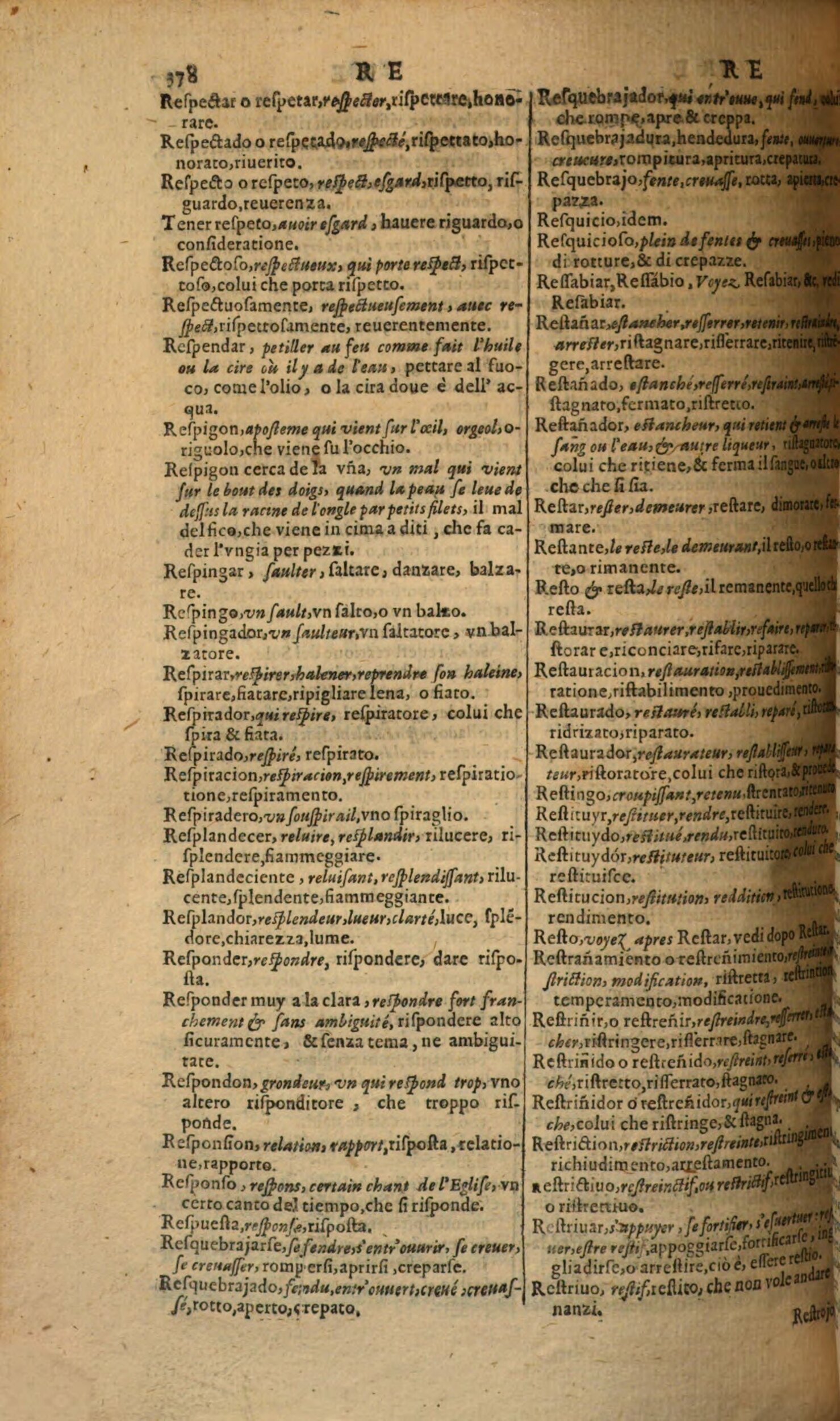 1617 - Samuel Crespin - Trésor des trois langues espagnole, française et italienne (Première partie) - Regensburg