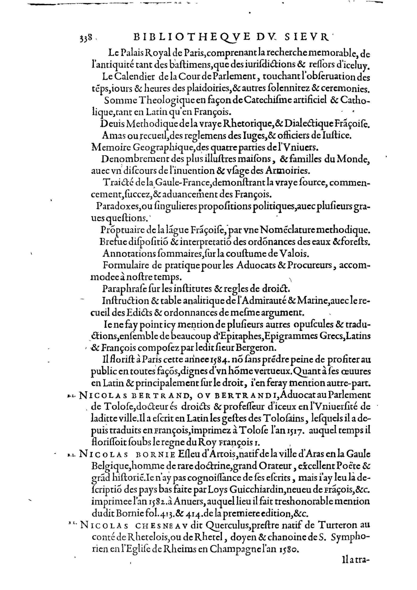 1584 - Abel L&#039;Angelier - Bibliothèques françaises - BnF