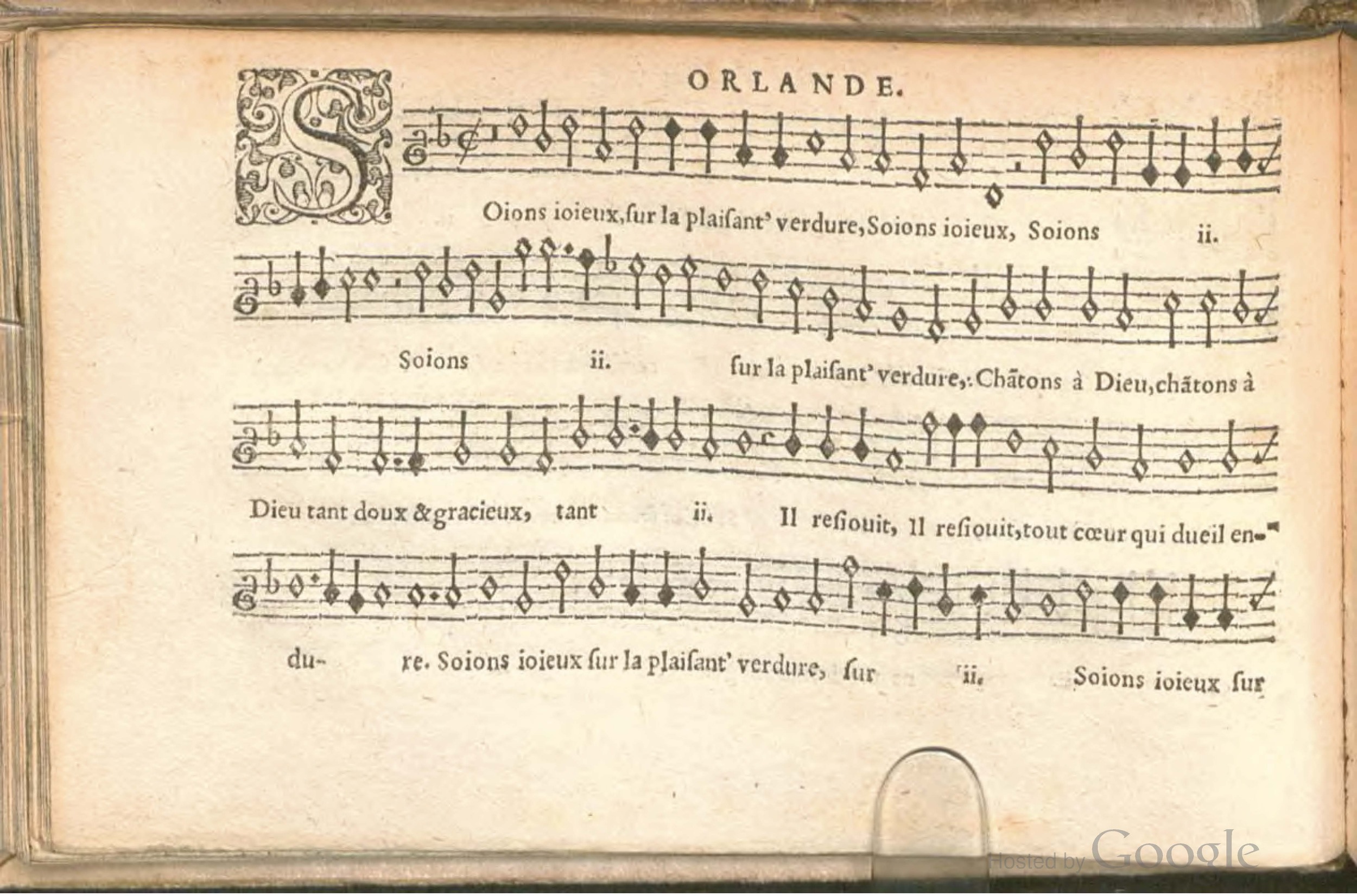 1576 - [Pierre de Saint-André] - Trésor de musique d’Orlande de Lassus Superius - BSB Munich