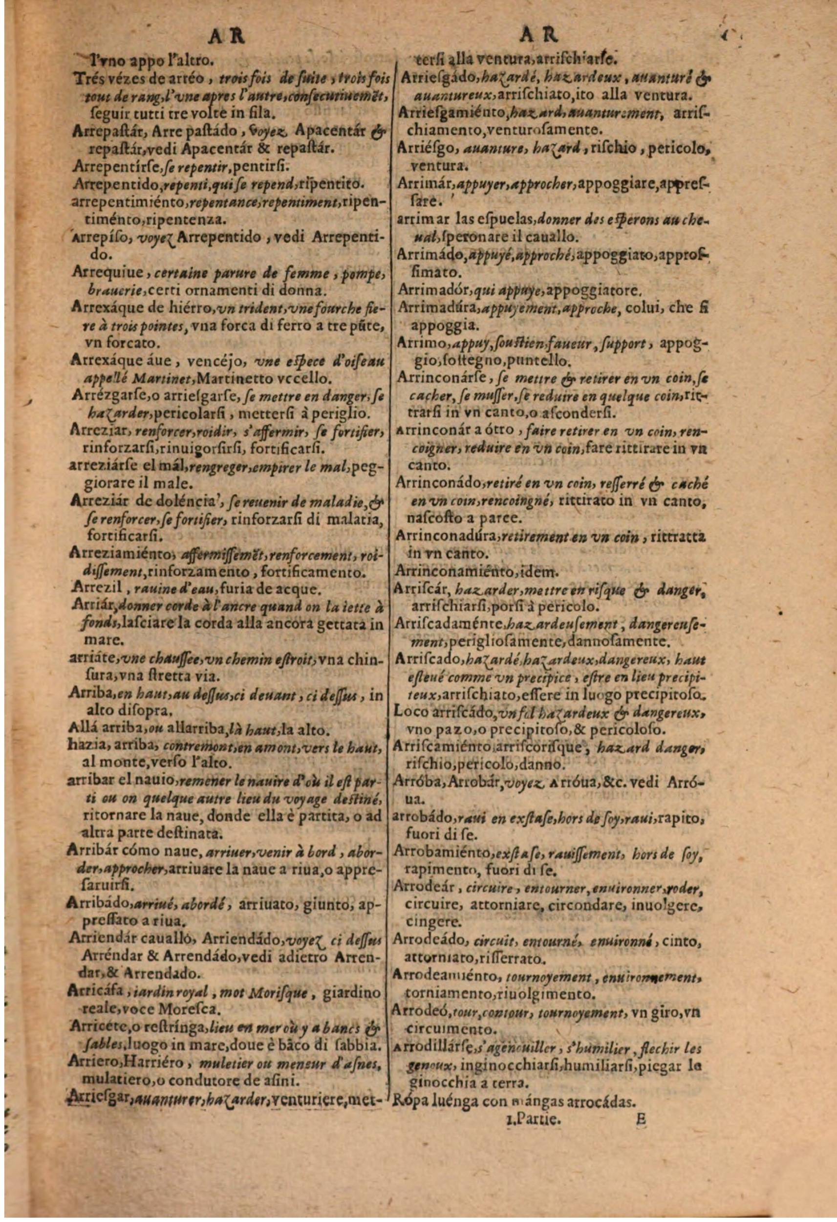 1606 - Samuel Crespin - Thresor des trois langues, francoise, italiene et espagnolle - BSB Munich