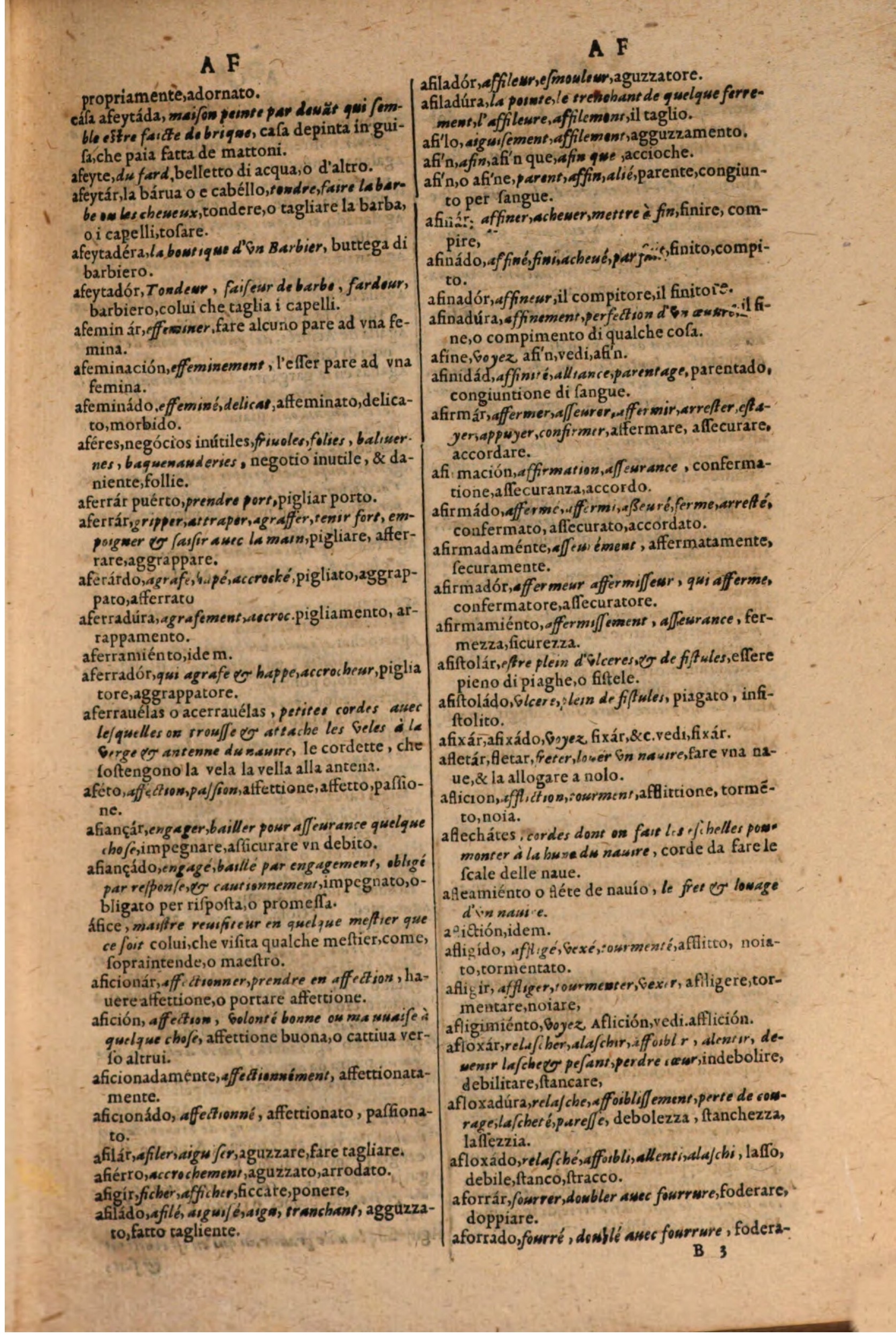 1606 - Samuel Crespin - Thresor des trois langues, francoise, italiene et espagnolle - BSB Munich