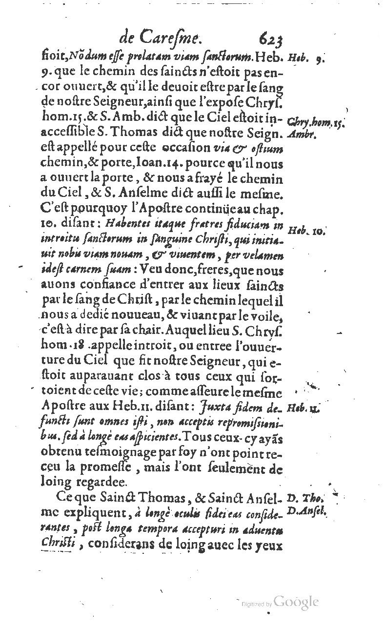 1607 - Nicolas Du Fossé - Trésor quadragésimal - T 01 - BM Lyon