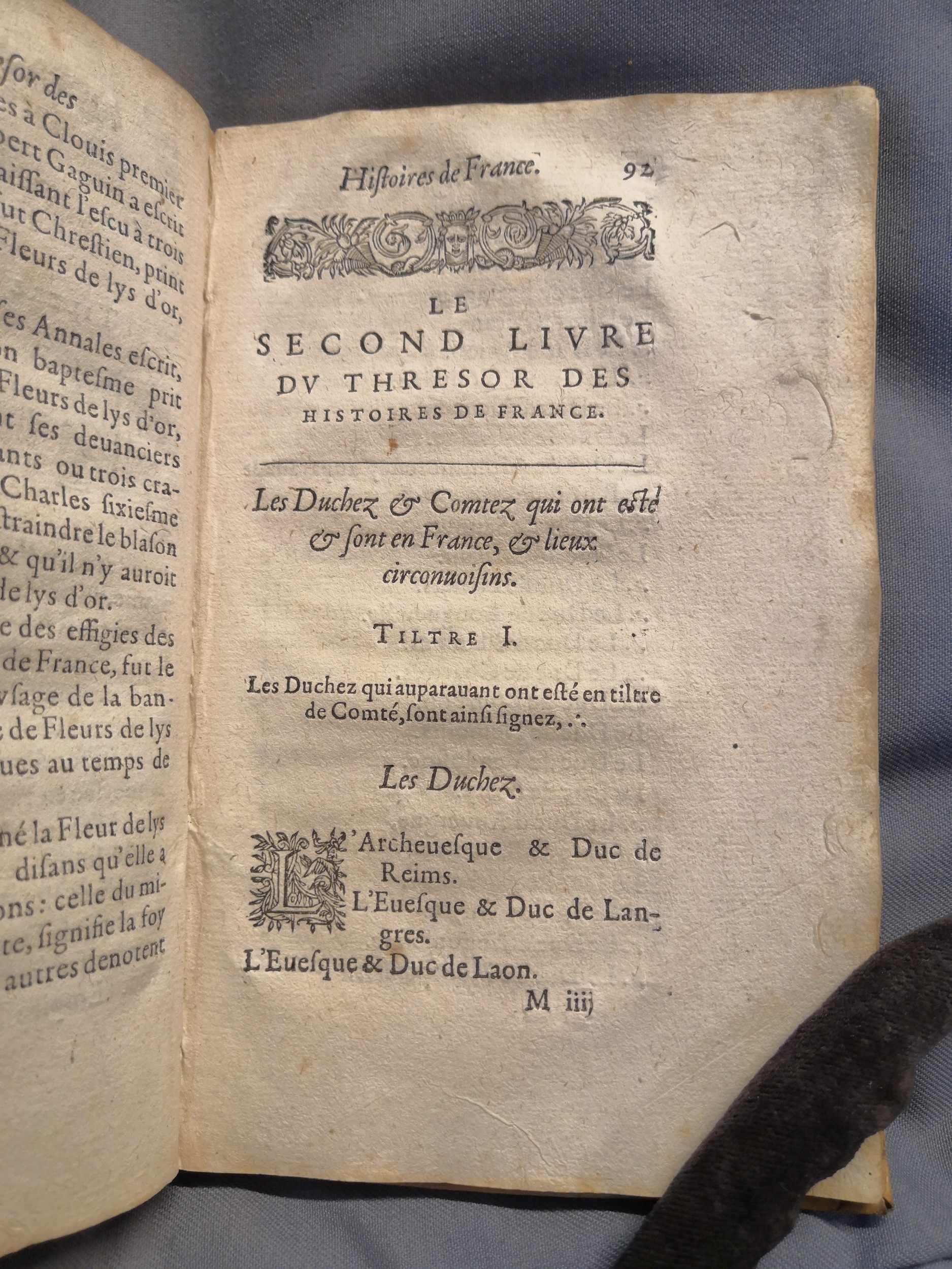 1614 - Jean Corrozet - Trésor des histoires de France - Amsterdam