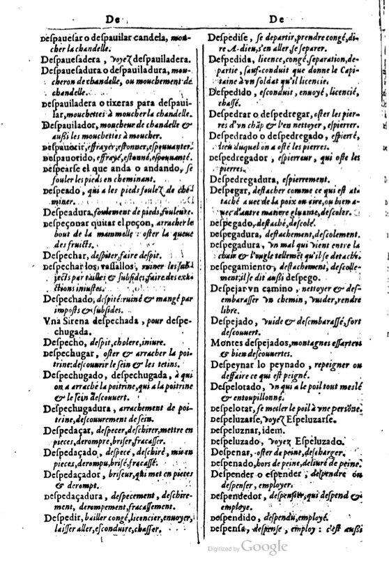 1616 - Veuve Marc Orry - Trésor des deux langues espagnole et française (Première et Seconde parties) - BM Lyon