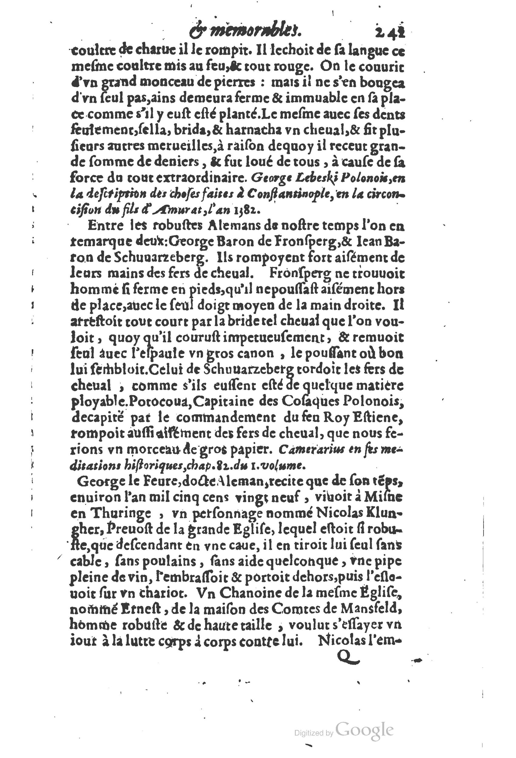 1610 - Paul Marceau - Trésor d’histoires admirables et mémorables - Princeton