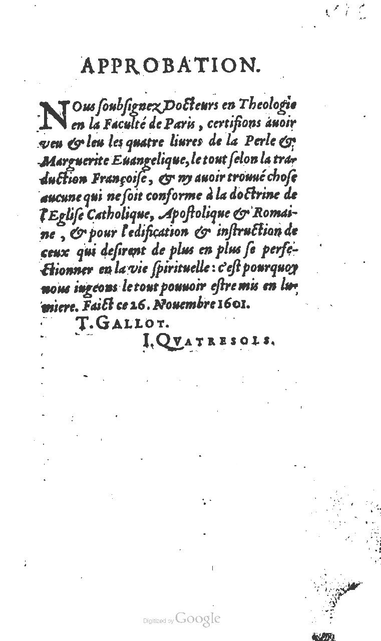 1602 - Veuve G. de la Noüe - Perle évangélique, Trésor incomparable de la sapience divine - UGent