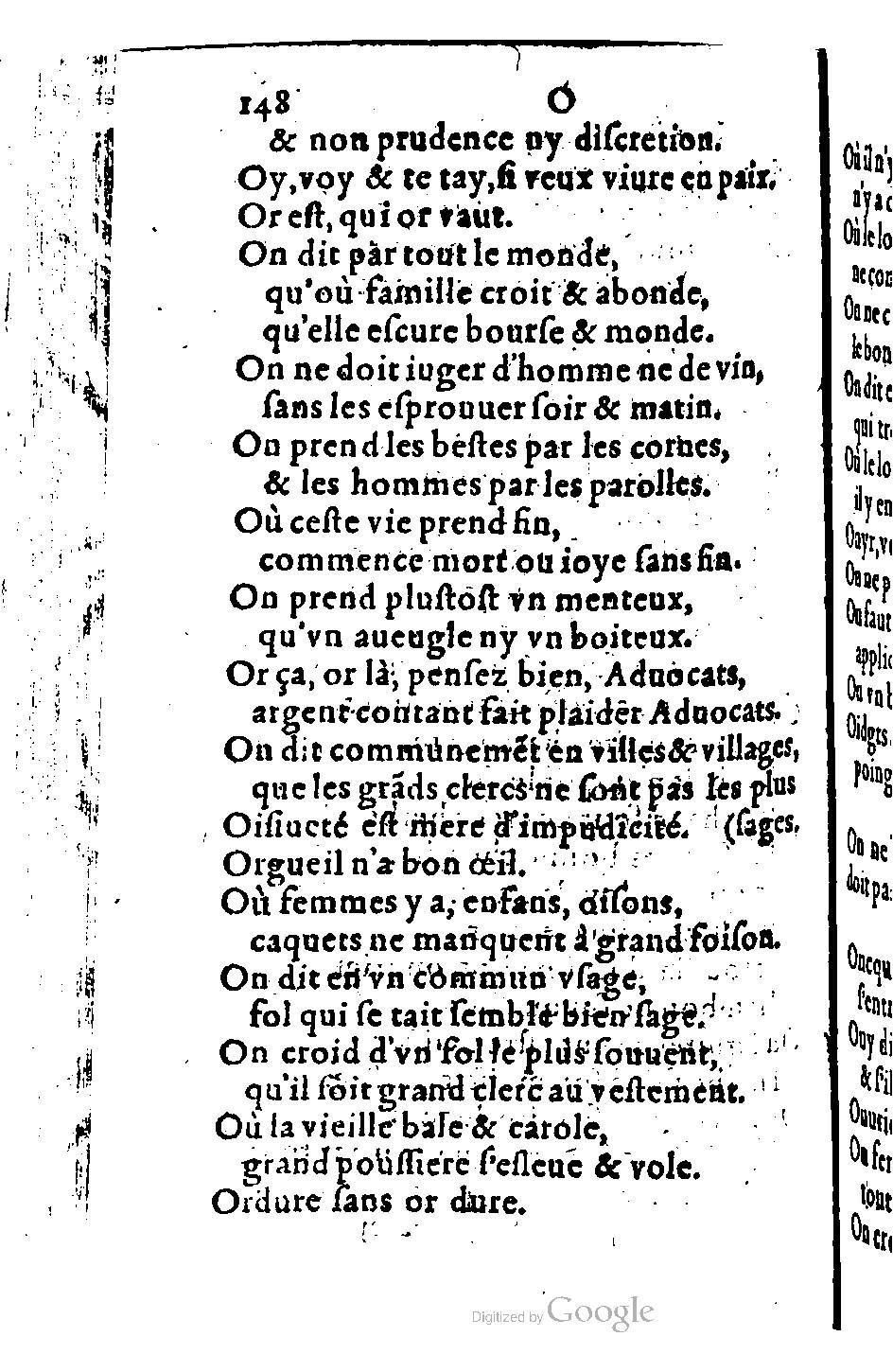 1582 - Nicolas Bonfons - Trésor des sentences dorées - BM Lyon