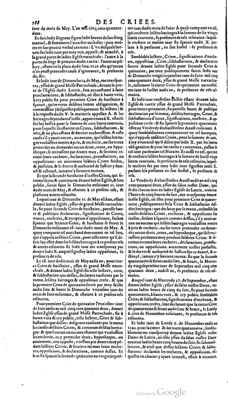 1629 - Veuve Nicolas Buon - Trésor du droit français (21754 T. 1) - BM Lyon