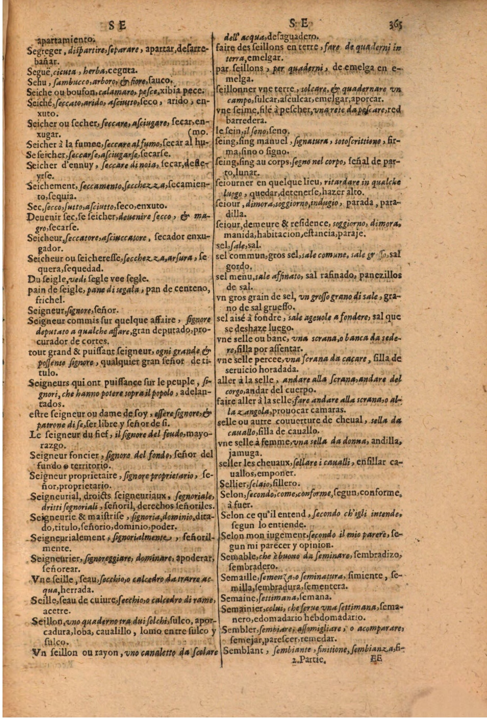 1616 - Pierre de la Rovière - Trésor des trois langues (Seconde partie) - BSB Munich