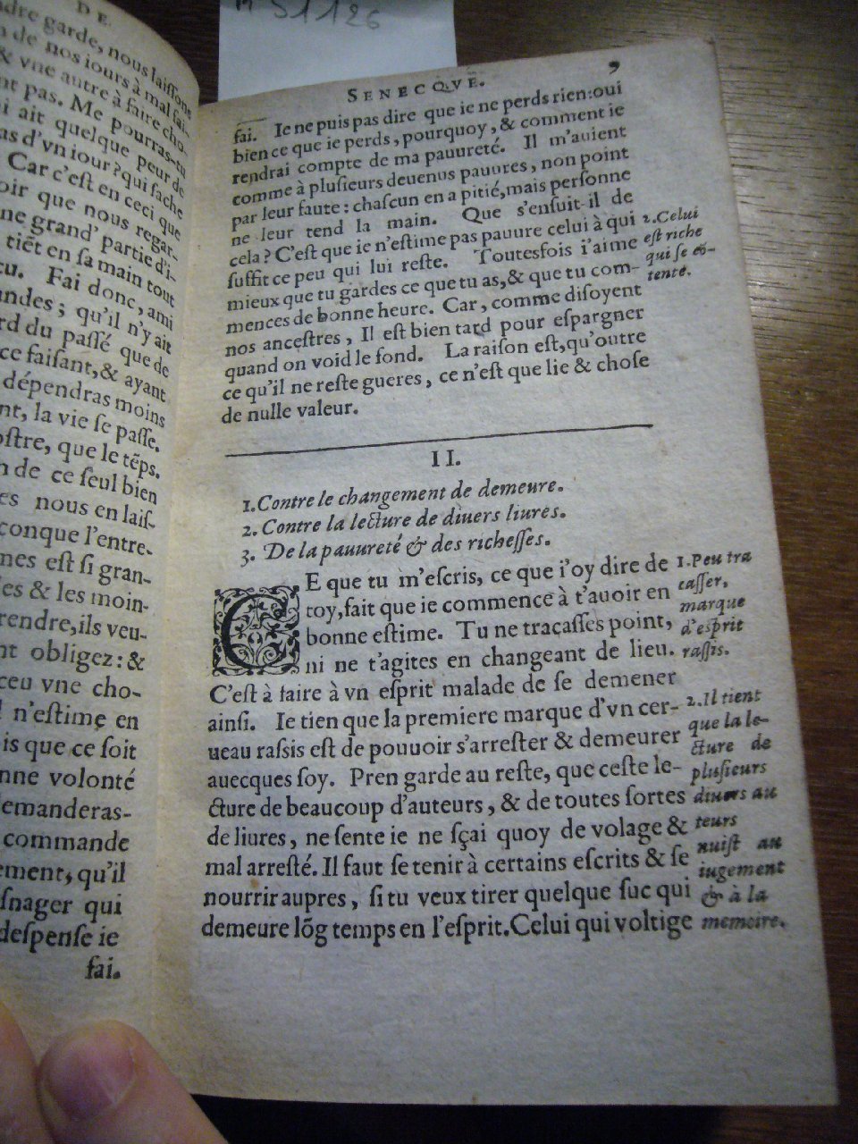 1604 - Jean Houzé - Œuvres morales et mêlées de Sénèque, Trésor de philosophie morale - T. 2 - BnF