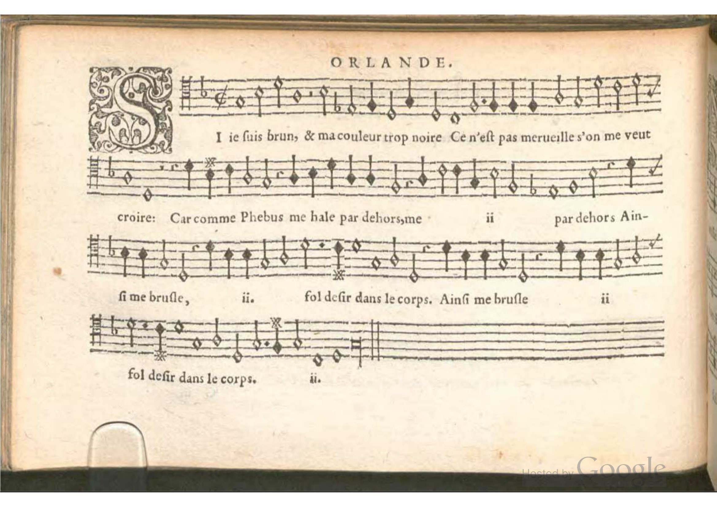 1576 - [Pierre de Saint-André] - Trésor de musique d’Orlande de Lassus Bassus - BSB Munich