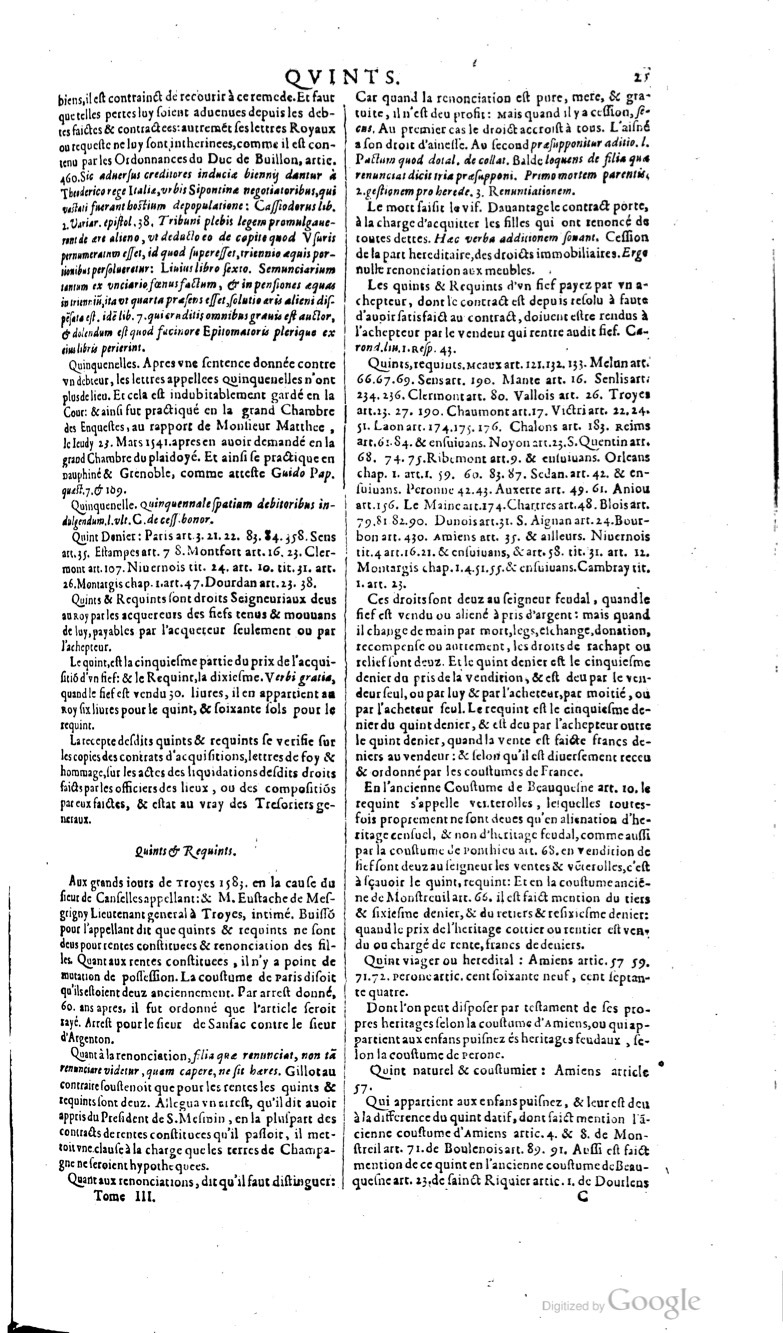 1629 - Veuve Nicolas Buon - Trésor du droit français (21754 T. 3) - BM Lyon