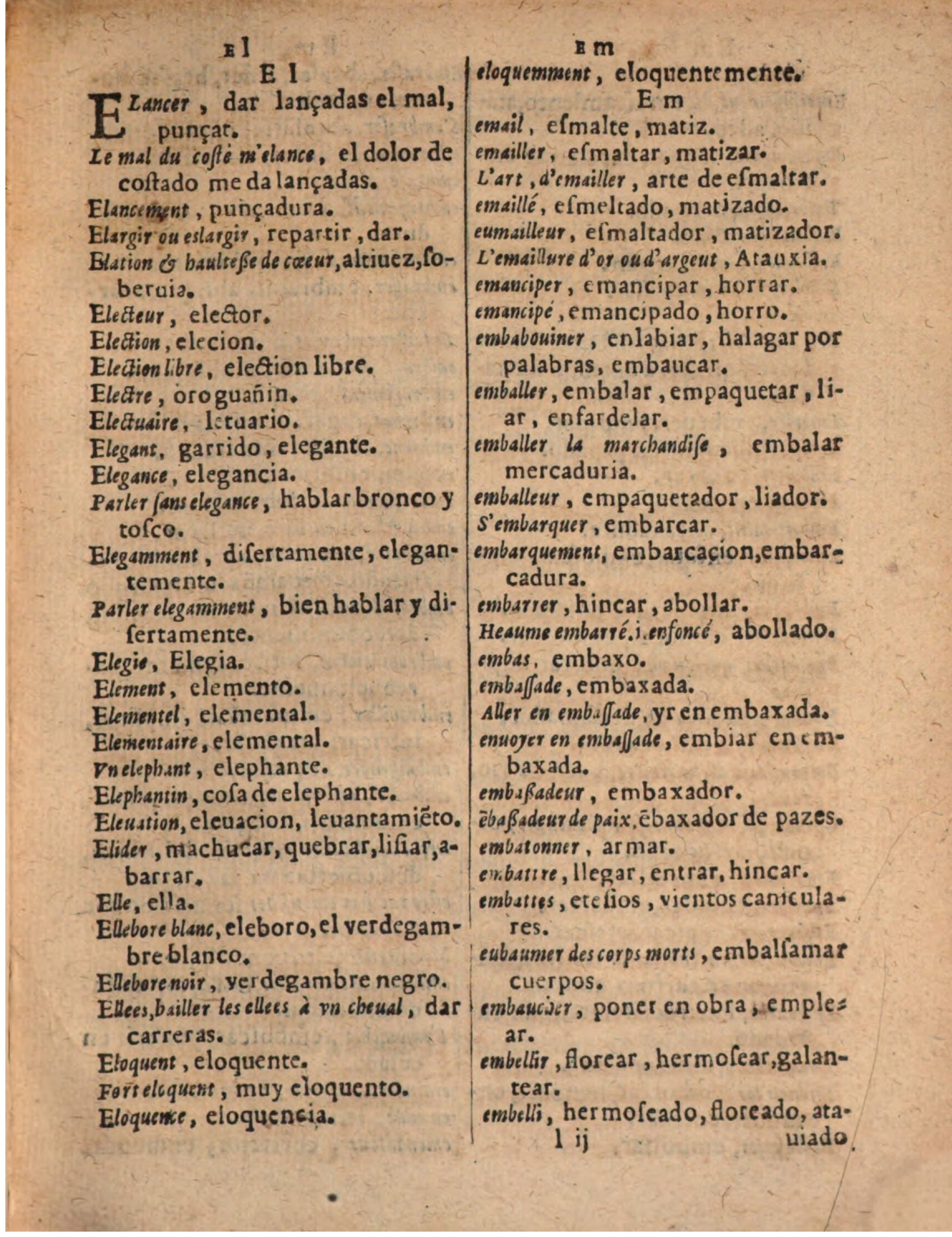 1624 - Hubert Antoine - Trésor des deux langues espagnole et française (Seconde partie) - BSB Munich
