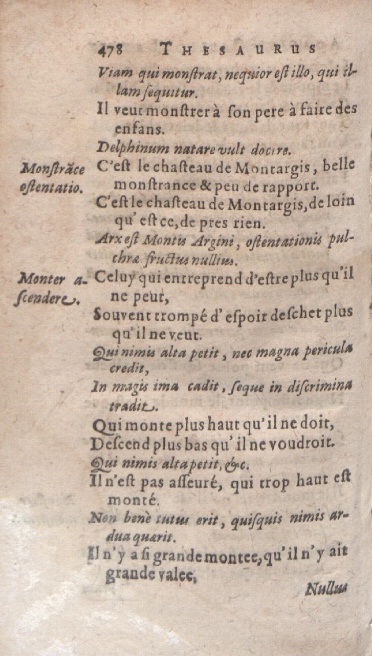 1612 - Dominicus Custos - Trésor des proverbes français  - Bibliopol-Olomuc