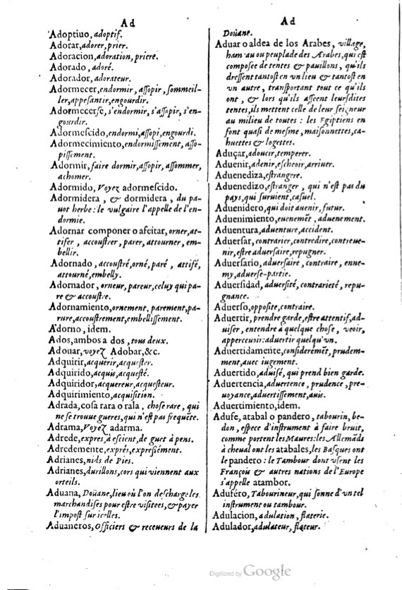 1621 - Adrian Tiffaine - Trésor des deux langues espagnole et française - BM Lyon