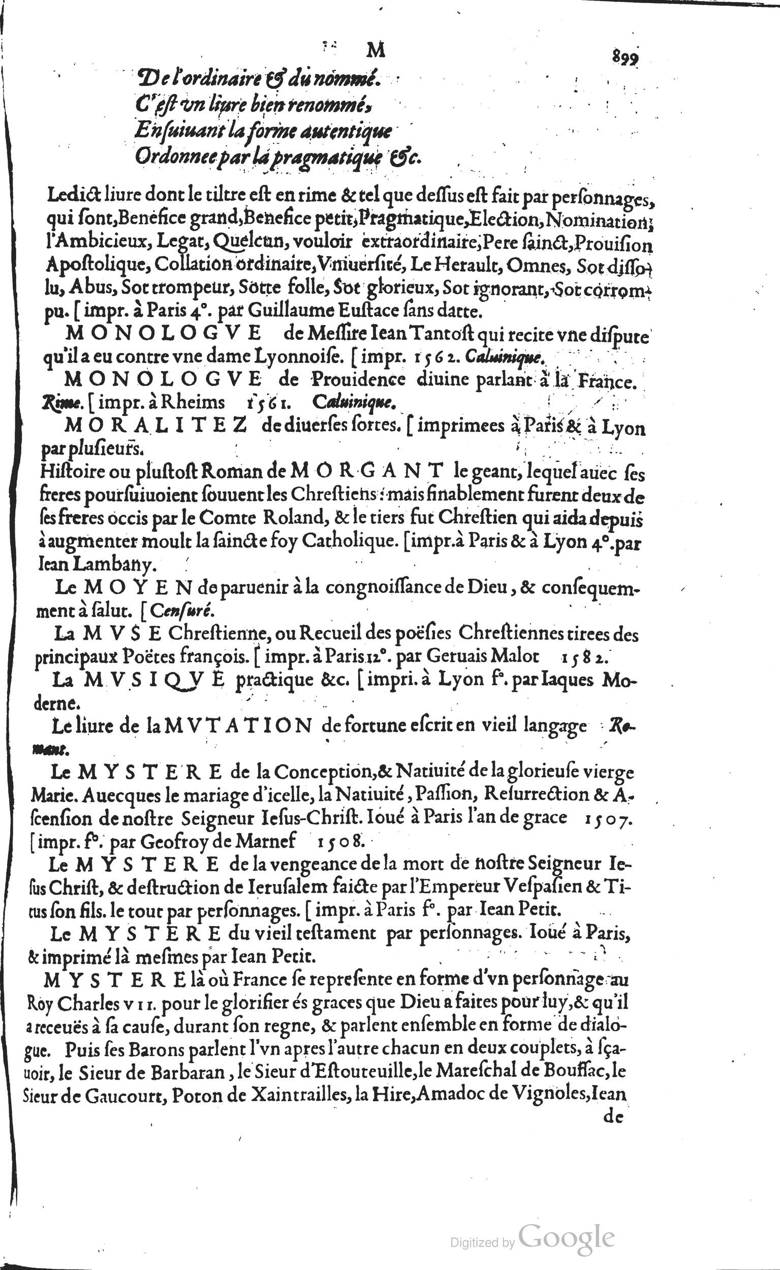 1585 - Barthélemy Honorat - Bibliothèques françaises - BSB Munich