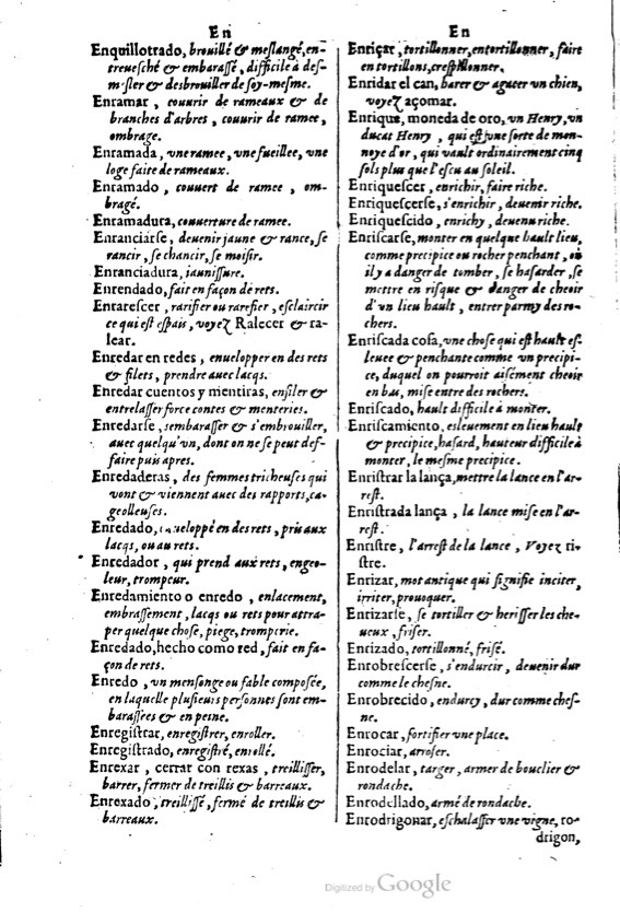 1621 - Adrian Tiffaine - Trésor des deux langues espagnole et française - BM Lyon