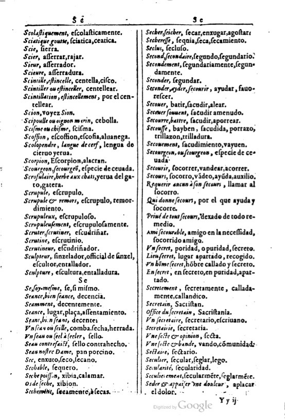 1616 - Veuve Marc Orry - Trésor des deux langues espagnole et française (Première et Seconde parties) - BM Lyon