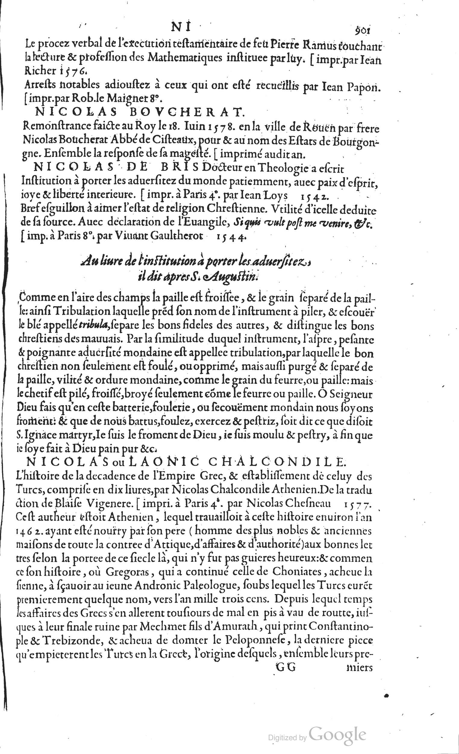 1585 - Barthélemy Honorat - Bibliothèques françaises - BSB Munich
