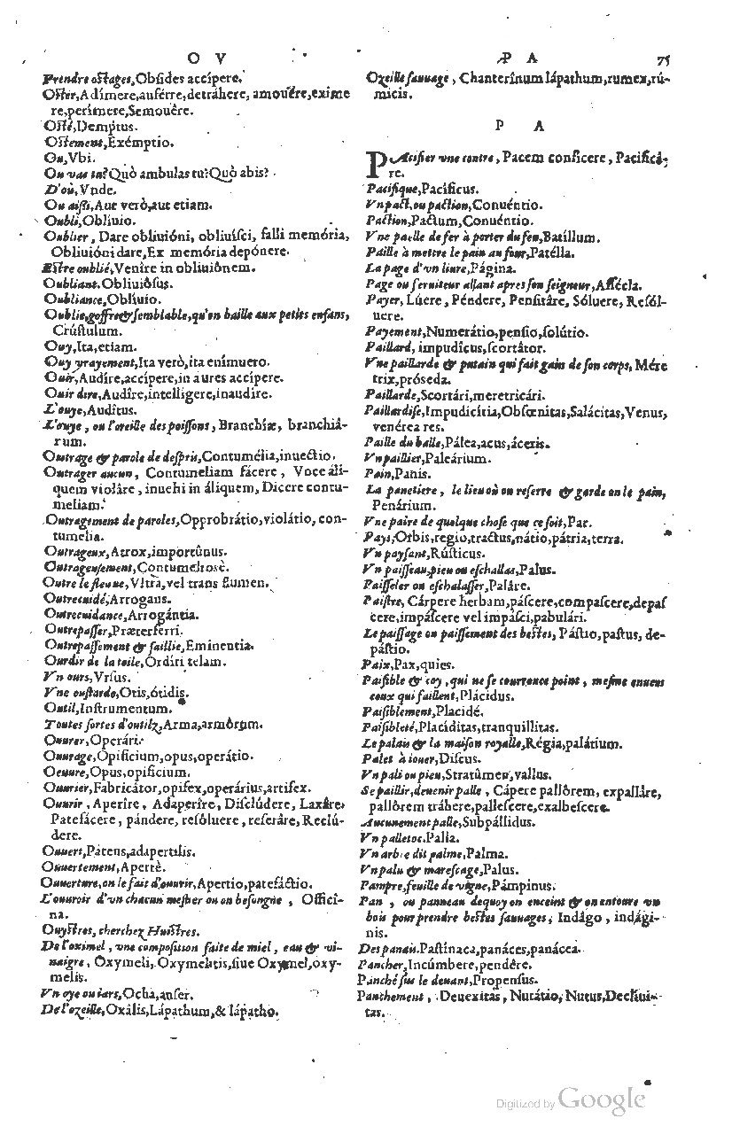1585 - Simphorianum Beraud et Stephanum Michaëlem - Trésor des mots et traits français - Barcelone